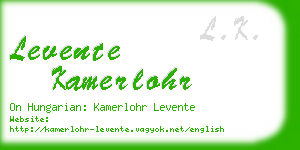 levente kamerlohr business card